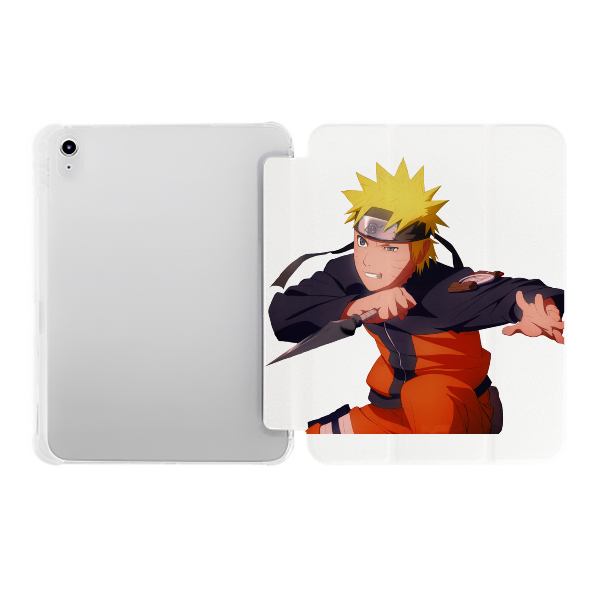 （画像用） NARUTO -ナルト- うずまき ナルト Uzumaki Naruto IPad ケース ペン収納付き 三つ折りスタンド PUレザー×シリコン 対応機種9.5/10.5/10.9インチ